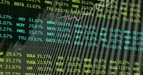 Digital Financial Data Display with Glowing Green Text - Download Free Stock Images Pikwizard.com