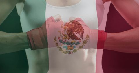 Female Boxer with Mexican Flag Symbolizing Patriotism