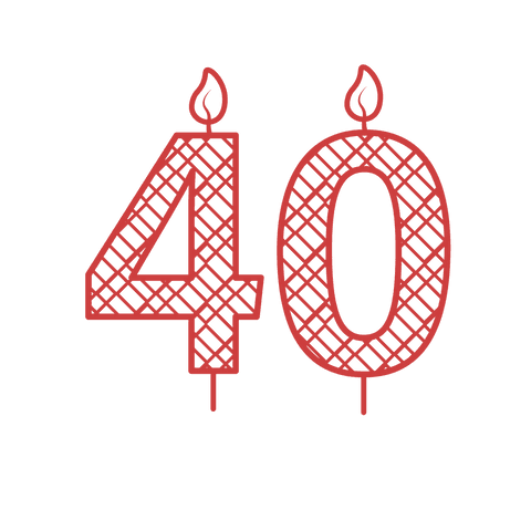 Vector Illustration Red Birthday Candle 40 Transparent Background - Download Free Stock Videos Pikwizard.com