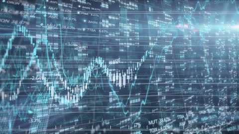 Abstract Digital Interface Displaying Stock Market Trends