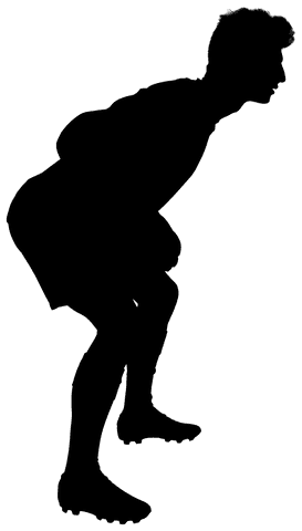 Transparent outline of goalkeeper leaping to save