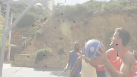 Outdoor Basketball Game with Digital Connectivity Animation