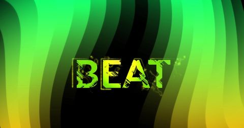 dynamic beat typography over neon green wavy background - Download Free Stock Images Pikwizard.com