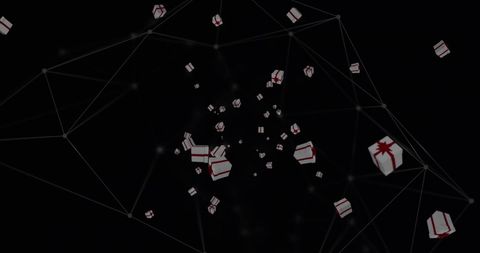 Floating Network Connections with Digital Gifts - Download Free Stock Images Pikwizard.com