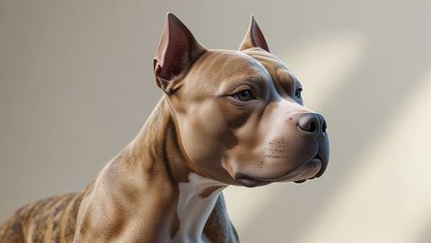 Majestic pit bull portrait displaying strength and elegance