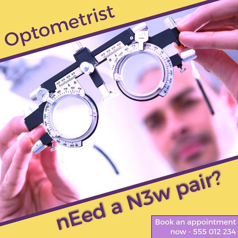 optometrist offering eye exams with modern frames - Download Free Stock Templates Pikwizard.com
