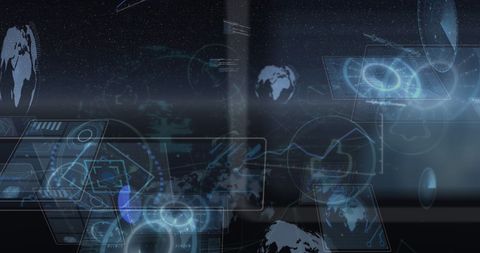 futuristic holographic world map in digital interface display - Download Free Stock Images Pikwizard.com