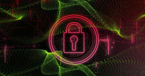 Colorful Cybersecurity Digital Padlock Design - Download Free Stock Images Pikwizard.com