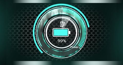 AI Data Processing and Battery Concept Background