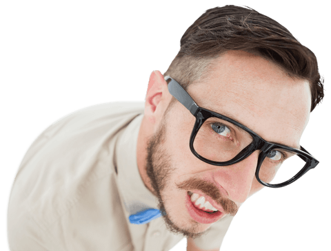 transparent image of a geeky hipster with glasses looking up - Download Free Stock Videos Pikwizard.com