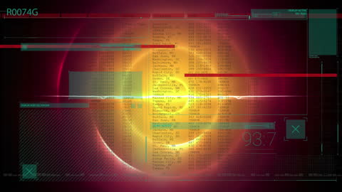 Futuristic Computer Interface with Digital Data Streams