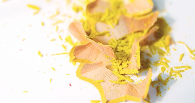 Yellow Crayon Shavings on White Background - Download Free Stock Images Pikwizard.com