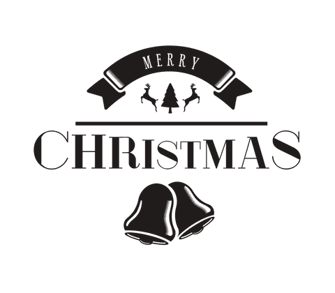 Elegant Merry Christmas Illustration on Transparent Background