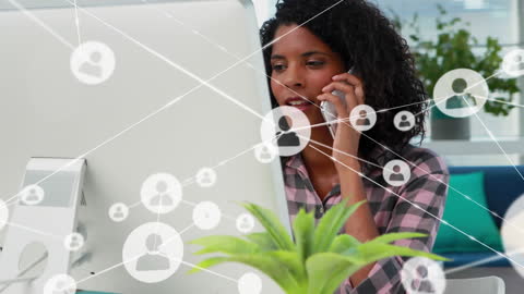 Connected Business Concept with Entrepreneur on Phone