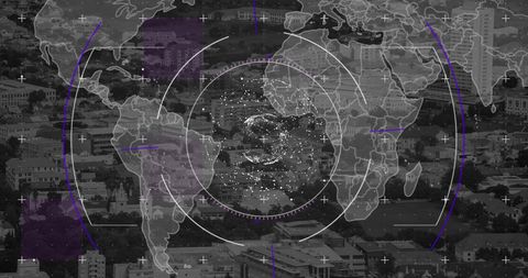 Digital interface mapping global business strategies