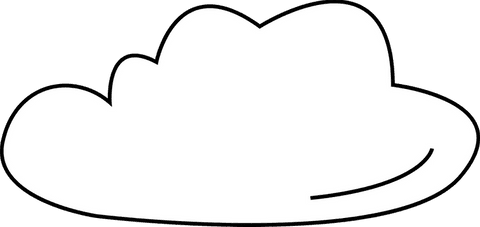 Cartoon Cloud Illustration on Transparent Background