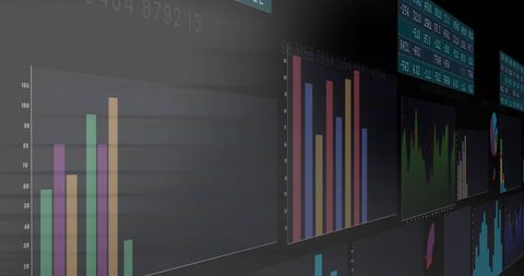 Digital Screens Displaying Business Graphs and Data Analytics - Download Free Stock Images Pikwizard.com