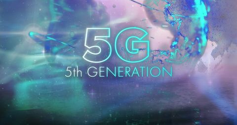 5G Technology Concept with Neon Blue Text and Spinning Globe - Download Free Stock Images Pikwizard.com