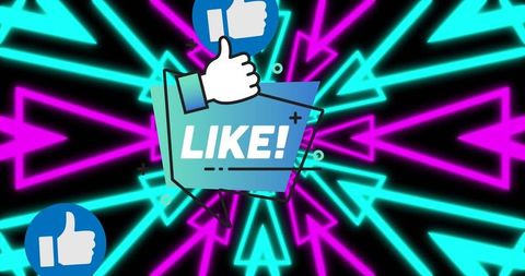 Digital Retro Futuristic Interface with Like Symbol - Download Free Stock Images Pikwizard.com