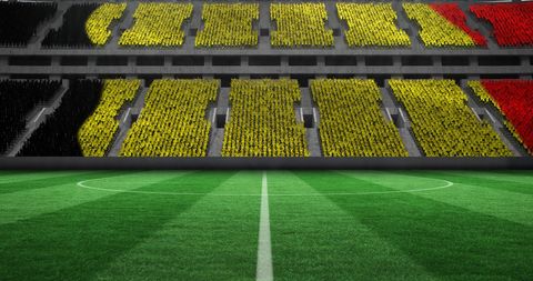 Belgian Flag Displayed in Empty Sports Stadium - Download Free Stock Images Pikwizard.com