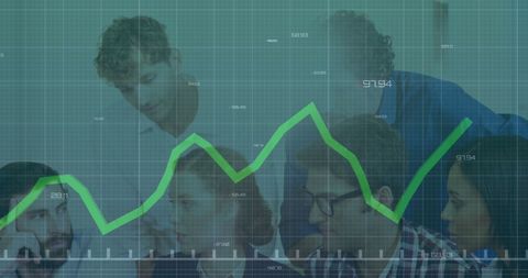 Diverse Team Analyzing Financial Data with Overlay Graph - Download Free Stock Images Pikwizard.com