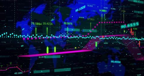 Global Financial Data Analytics Over Digital World Map - Download Free Stock Images Pikwizard.com