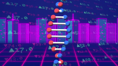 Genetic Research Highlighting With Futuristic Cityscape and Data Analytics