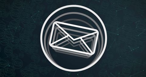 Digital Email Icon with Futuristic Network Connections