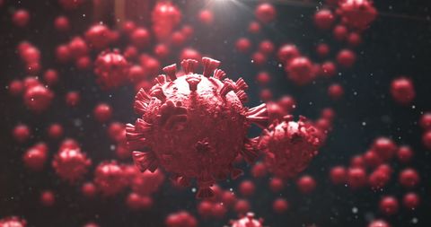 Floating Macro COVID-19 Cells on Dark Background - Download Free Stock Images Pikwizard.com