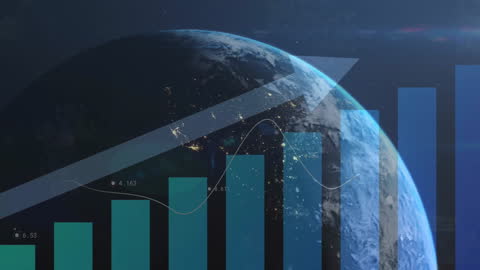 Global Data Visualization and Digital Growth Concept