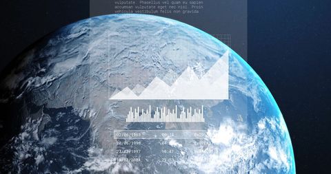 Global Data Processing with Digital Graphics Overlay - Download Free Stock Images Pikwizard.com