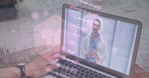 Virtual Doctor Consultation on Laptop Illustrating Telemedicine