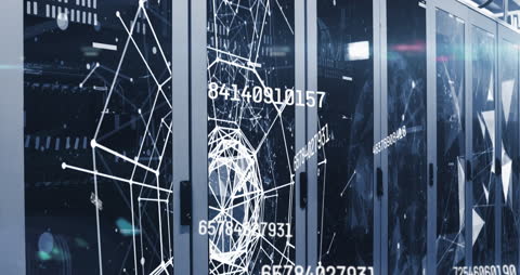 Data Processing Network Visualization Over Server Racks