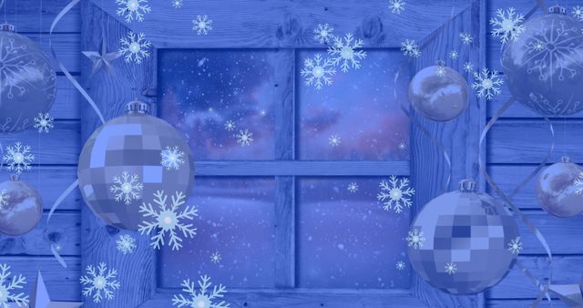 Snowflakes and Baubles Create Wintry Holiday Scene - Download Free Stock Images Pikwizard.com