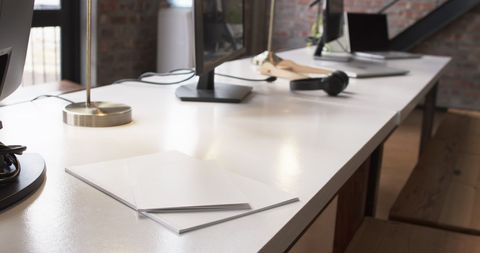 Contemporary Office Workspace with Desk Accessories - Download Free Stock Images Pikwizard.com