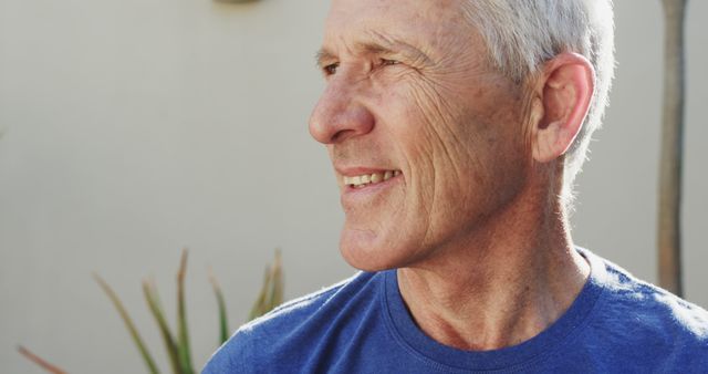 Senior Man Smiling with Contentment Outdoors - Download Free Stock Images Pikwizard.com