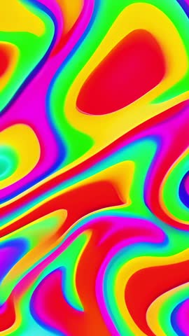 Vertical psychedelic swirl morphing vivid colors shifting edges mobile video loop