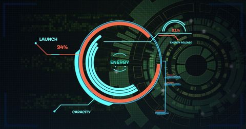 Futuristic Energy Interface with Loading Circles - Download Free Stock Images Pikwizard.com