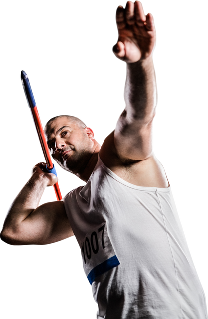 Transparent Athlete Preparing Launch Javelin Isolated - Download Free Stock Videos Pikwizard.com