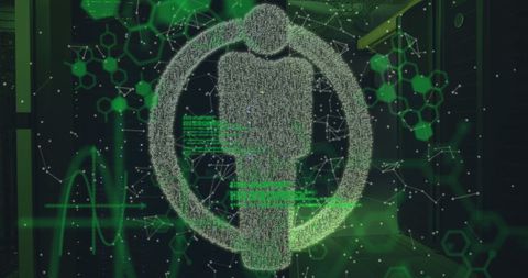 digital cybernetic man symbol with modern coding network - Download Free Stock Images Pikwizard.com