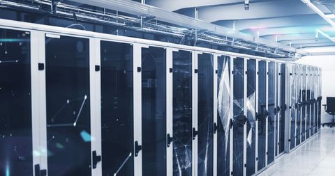 Futuristic Data Center with Digital Network Interface - Download Free Stock Images Pikwizard.com