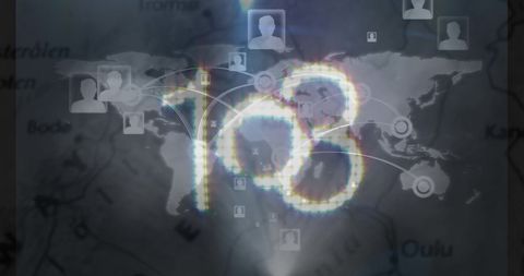 Global Connection Network Map with Countdown Animation - Download Free Stock Images Pikwizard.com