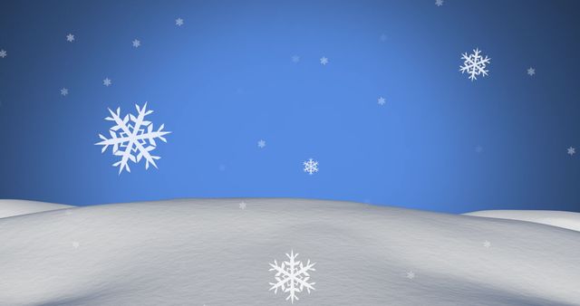 Digital Snowflakes Falling on Snow Dunes Against Blue Sky - Download Free Stock Images Pikwizard.com