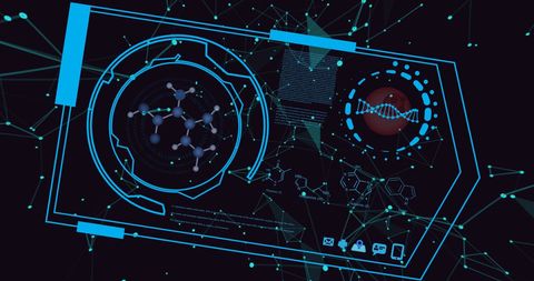 High-Tech Molecular Digital Interface Oover Virtual Network - Download Free Stock Images Pikwizard.com