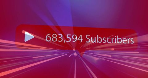 Futuristic Digital Subscriber Counter with Streaking Lights