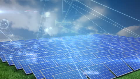 Digital Network and Data Over Advanced Solar Panels