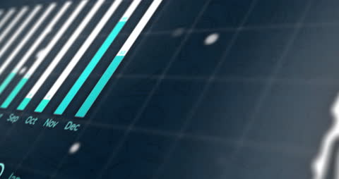 Animated Financial Data with Globe Focused on December Profits