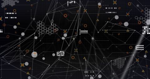 Abstract Digital Data Network Over Black Background - Download Free Stock Images Pikwizard.com