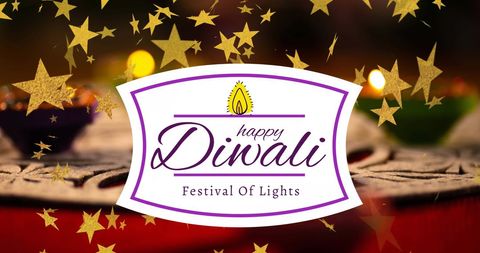 Happy Diwali Celebration with Bright Lights and Decorations