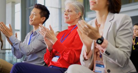 Diverse Business Professionals Applauding in Office Seminar - Download Free Stock Images Pikwizard.com